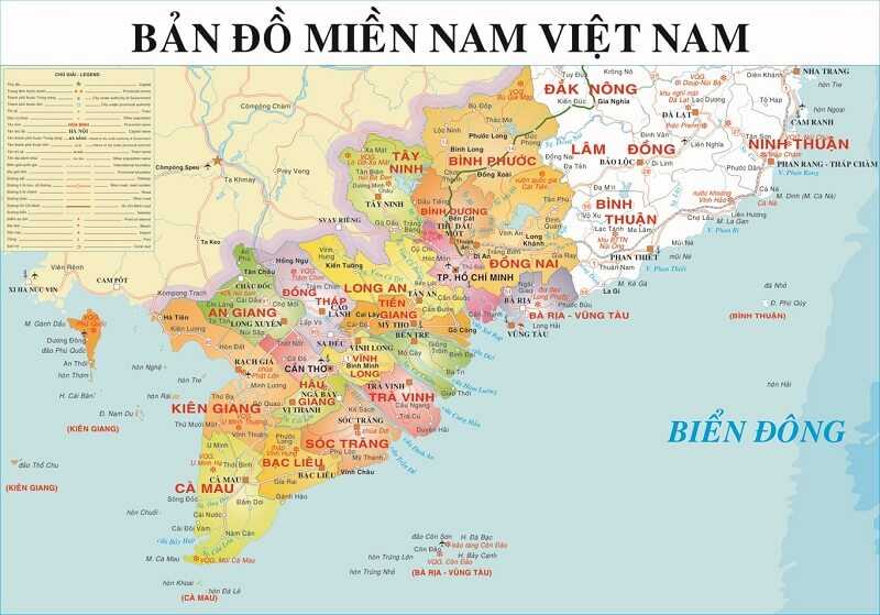 Bản  đồ Miền Nam năm 2022