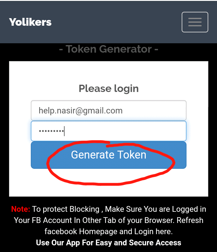 Đăng nhập vào Yolikers bằng email hoặc số điện thoại và mật khẩu Facebook của mình