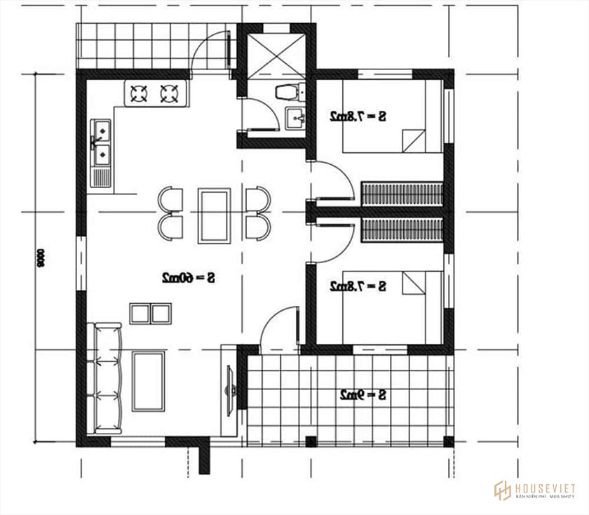 Các tầng chức năng của căn hộ 60m2