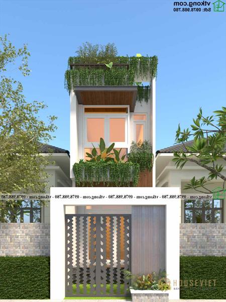 Mẫu thiết kế nhà 2 tầng 3x8m mái bằng đẹp tại Hà Nội NP2T022 T09/2022