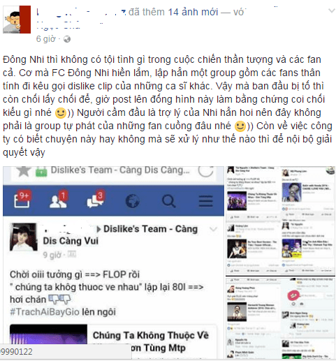 FC Đông Nhi lập group dislike