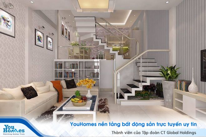 ​Ngỡ ngàng với mẫu nhà ống 2 tầng thiết kế lệch tầng chỉ với 40m2