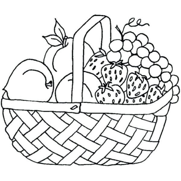 Imagen para colorear de una hermosa bandeja de cinco frutas en las vacaciones de Tet