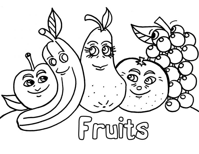 Dibujo para colorear de la bandeja de cinco frutas en la festividad del Tet