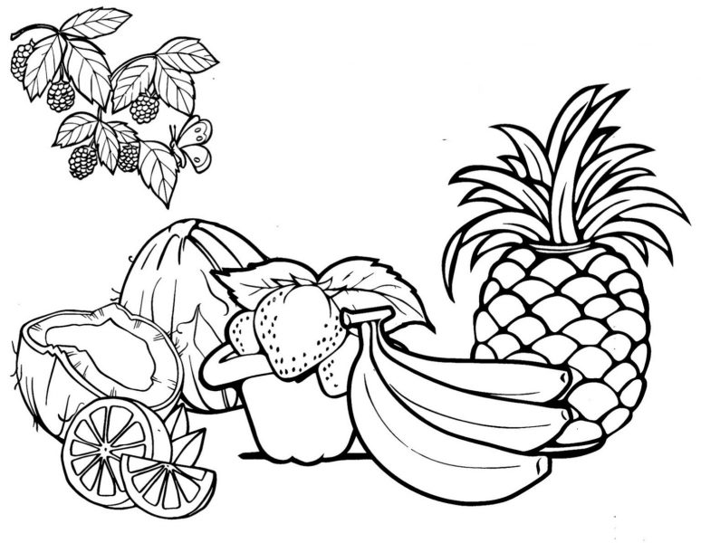 Colección de dibujos para colorear de la bandeja de cinco frutas en el Día de San Valentín