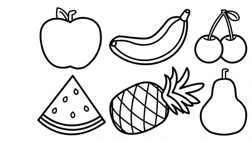 Imagen para colorear de la bandeja de cinco frutas en la festividad del Tet para que los niños la distingan