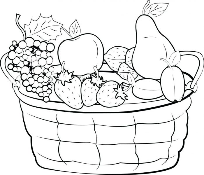 Dibujo para colorear de la bandeja de cinco frutas en la festividad del Tet para que los niños practiquen