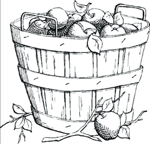 Dibujo para colorear de la bandeja de cinco frutas en la fiesta del Tet en una caja