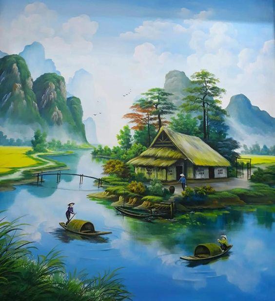 Tranh vẽ phong cảnh Acrylic