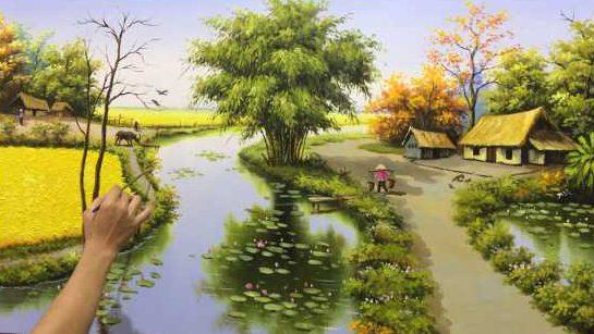 Tranh vẽ phong cảnh Acrylic