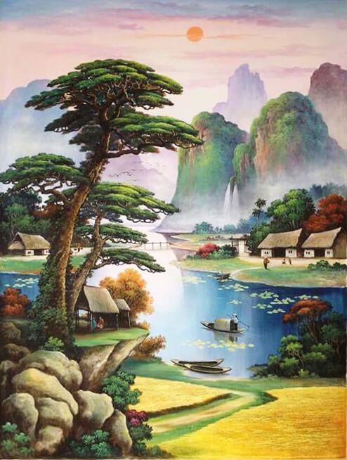 Tranh vẽ phong cảnh rừng núi