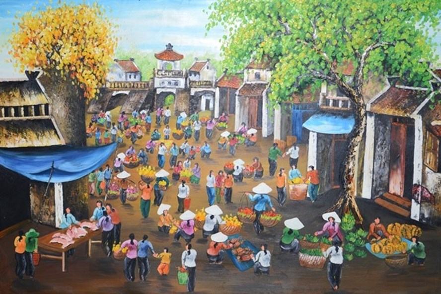 Tranh họp chợ tết