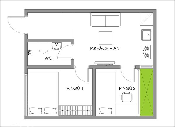 Thiết kế nhà ống diện tích nhỏ 30 m2