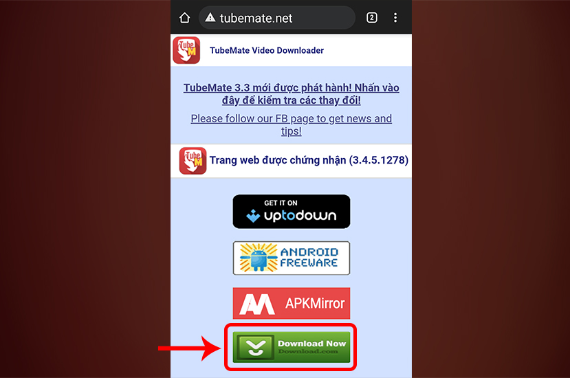 Cách tải Tubemate APK về điện thoại Android