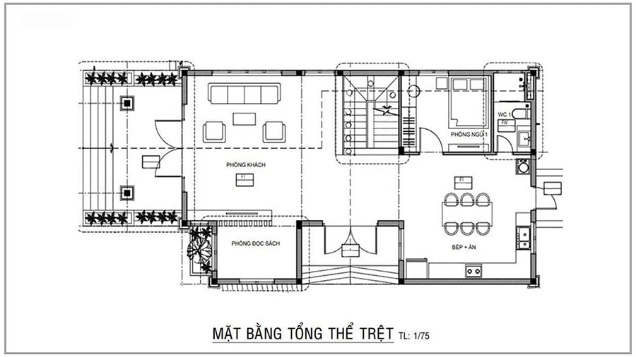 Chi tiết bản thiết kế nhà cấp 4 mặt tiền 8m