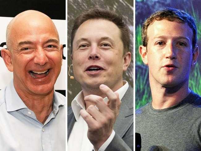 Jeff Bezos, Elon Musk, Mark Zuckerberg là các tỷ phú giàu lên nhờ theo đuổi đam mê. Ảnh: India Times