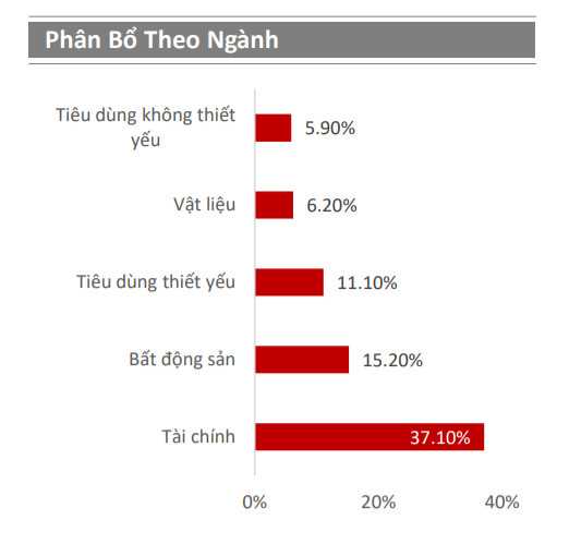 Danh mục đầu tư phân bổ theo ngành của quỹ VFF