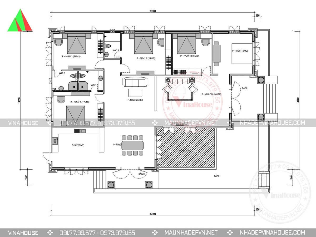 Không gian được bố trí hợp lý