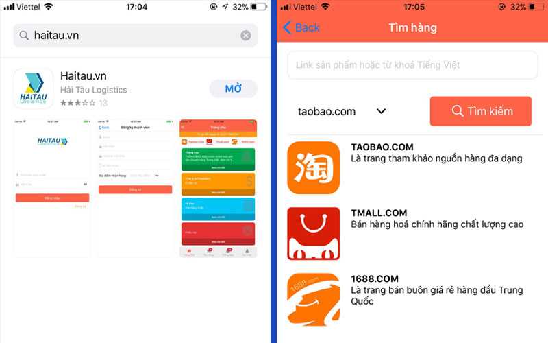 App mua hàng Taobao tiếng Việt của HAITAU.VN