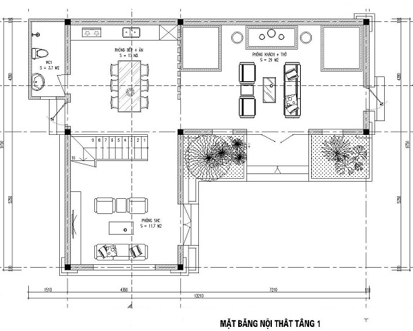 thiết kế nhà chữ l 2 tầng 80m2 20