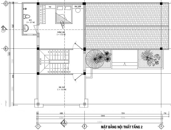 thiết kế nhà chữ l 2 tầng 80m2 21