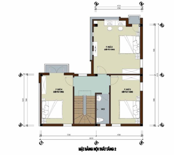 thiết kế nhà chữ l 2 tầng 80m2 6