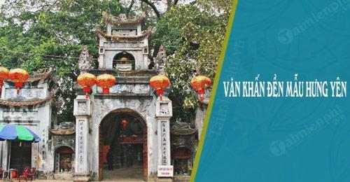 Văn khấn đền Mẫu Hưng Yên