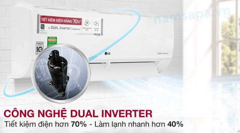 Công nghệ Dual Inverter - Máy lạnh LG Inverter 2HP V18ENF