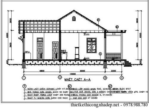 Bản vẽ mặt cắt A-A