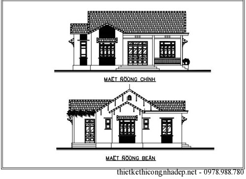 Bản vẽ mặt bằng bên và mặt bằng chính