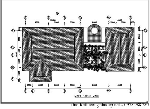 Bản vẽ mặt bằng mái nhà cấp 4