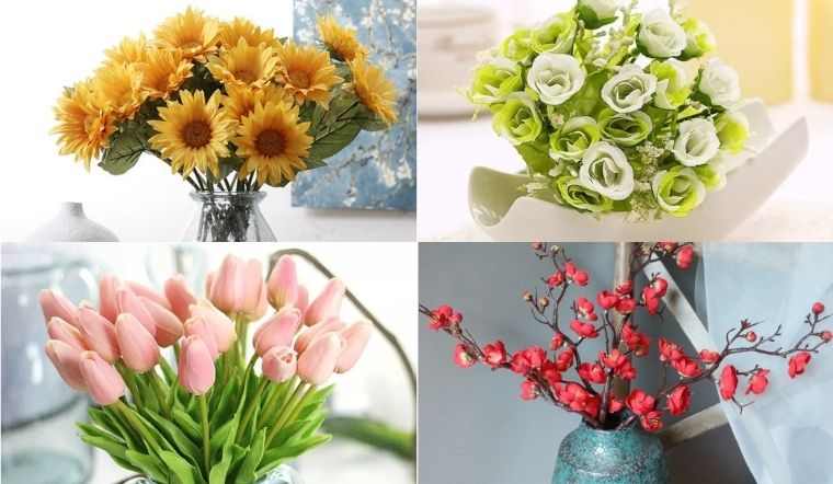Các loại hoa giả trang trí Tết đẹp, được nhiều người lựa chọn