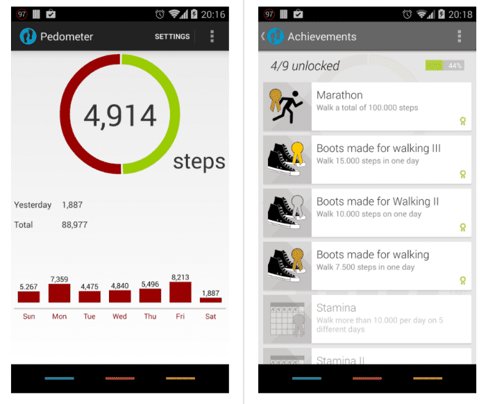 Source code app Android - Podometer