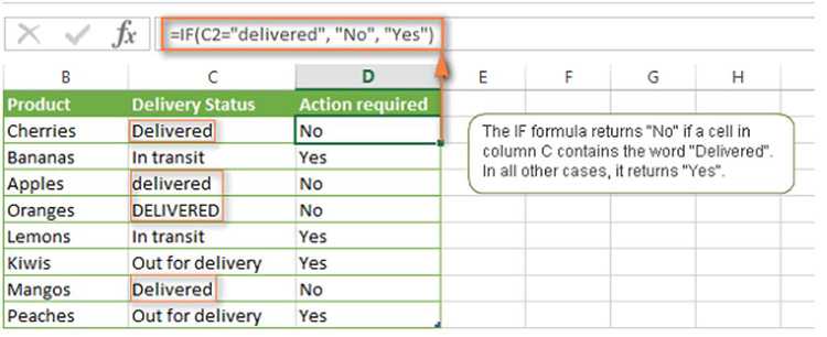 Công thức hàm IF trong Excel không phân biệt chữ hoa hay chữ thường cho các ký tự
