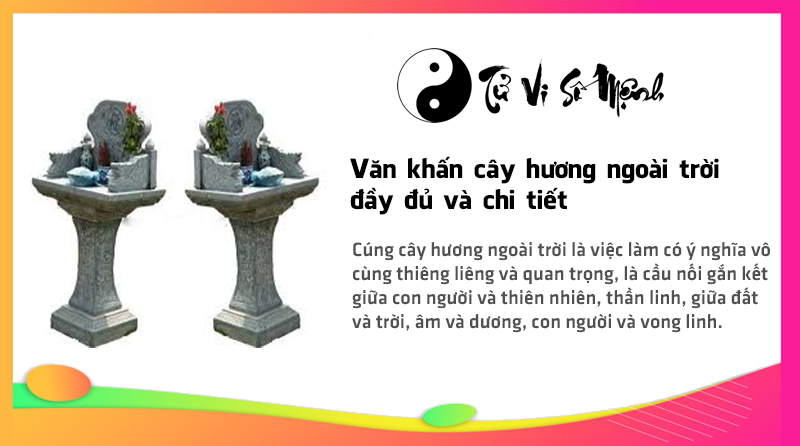 Văn khấn cây hương ngoài trời đầy đủ và chi tiết