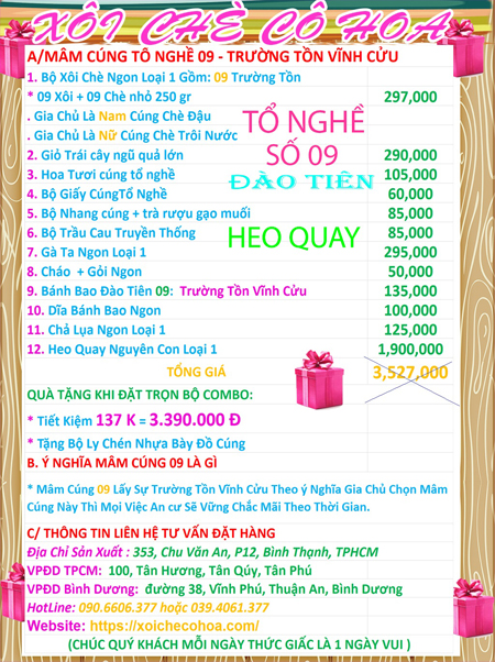 Trọn bộ mâm lễ cúng 09 heo quay