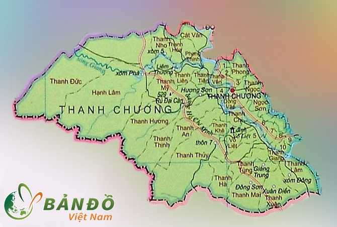 Bản đồ hành chính huyện Thanh Chương