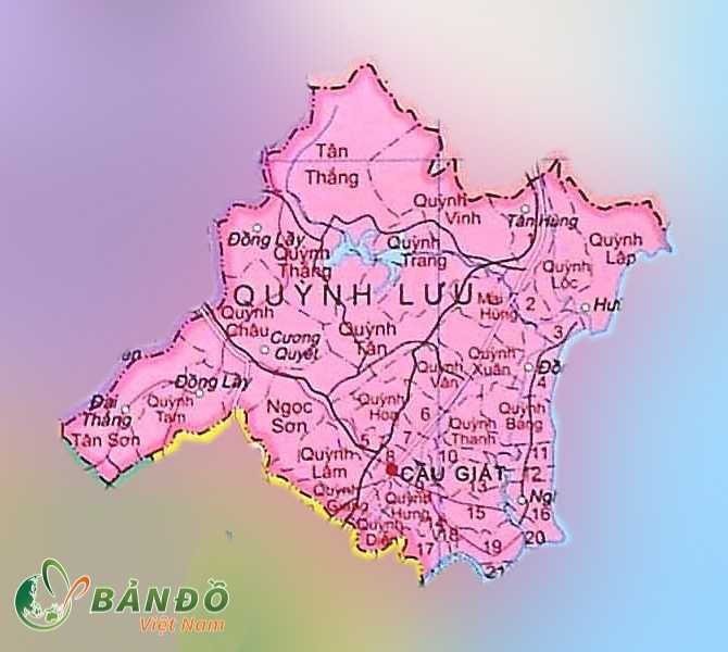 Bản đồ hành chính huyện Quỳnh Lưu