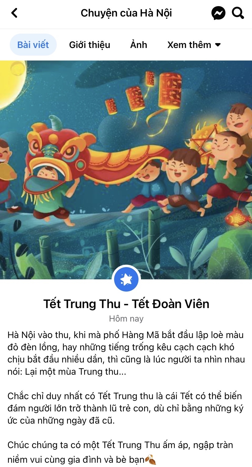 Cộng đồng mạng và những câu chuyện ý nghĩa trong ngày Tết Trung thu