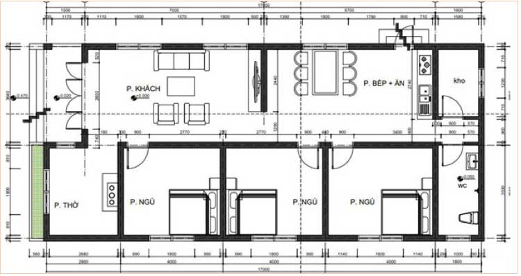 Bản vẽ car nhà cấp 4 mái tôn với diện tích 7x15m.