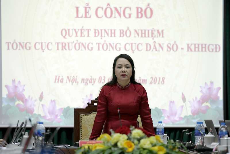 
Bộ trưởng Bộ Y tế Nguyễn Thị Kim Tiến phát biểu tại Lễ Công bố.
