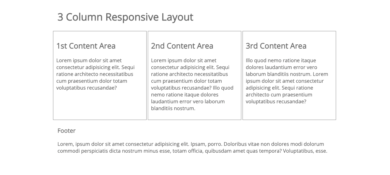 3 Column Responsive Layout