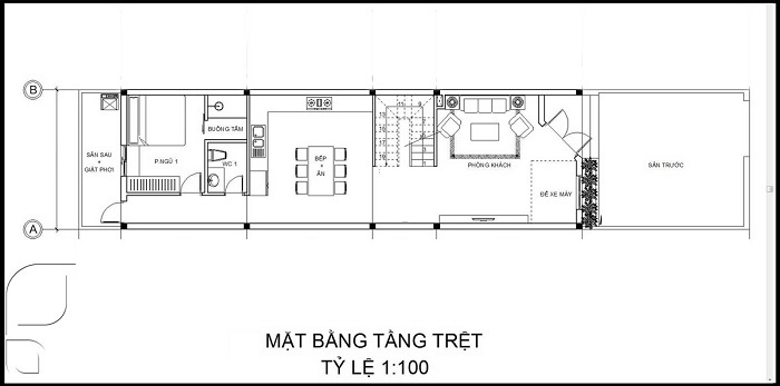 Mặt bằng công năng tầng 1