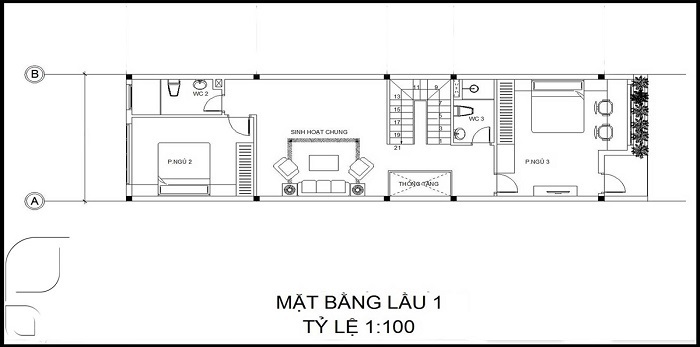 Mặt bằng công năng tầng 2