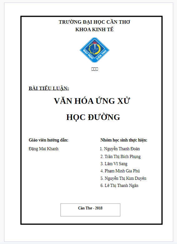 Tổng hợp 10 mẫu tiểu luận văn hóa ứng xử hay và đặc sắc nhất - Top Báo Cáo Thực Tập Tốt Nhất