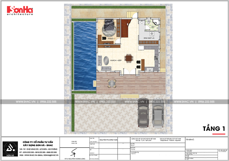 nhà 2 tầng 4 phòng ngủ 5x20