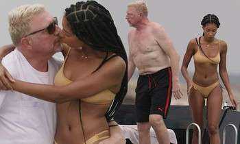 Tay vợt huyền thoại Boris Becker ôm hôn, quấn quýt bạn gái không rời ở biển