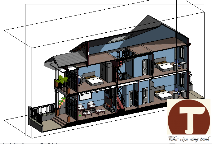 file revit nhà phố 2 tầng