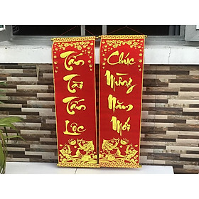 Cặp liễn nhung câu đối đỏ loại lớn trang trí-Chúc Tết -Tết.