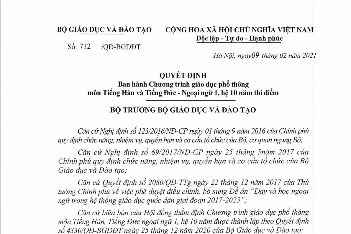 Thực hư thông tin “Tiếng Hàn trở thành môn học bắt buộc từ lớp 3 đến 12”